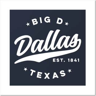 Big D Dallas Texas (White) Posters and Art